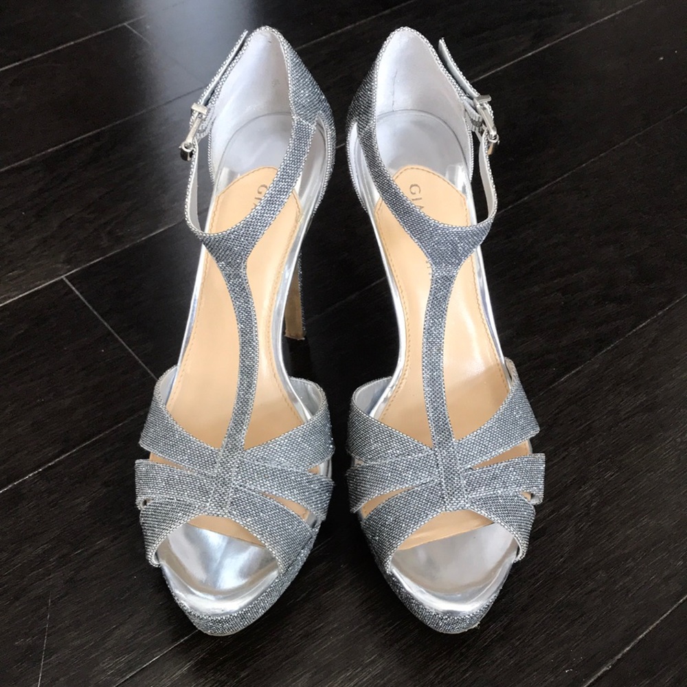 Gianni Bini Silver Sparkly Heels